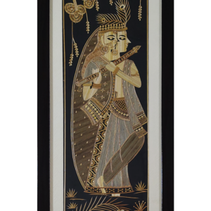Radha and Krishna in Sikki Grass Art (7.5"W, 22"H)