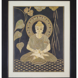 Buddha with peepal leaf (14"W,18"H)