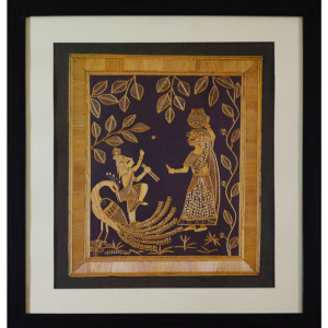 krishna and gwalin with pot on head (11"W,13"H)
