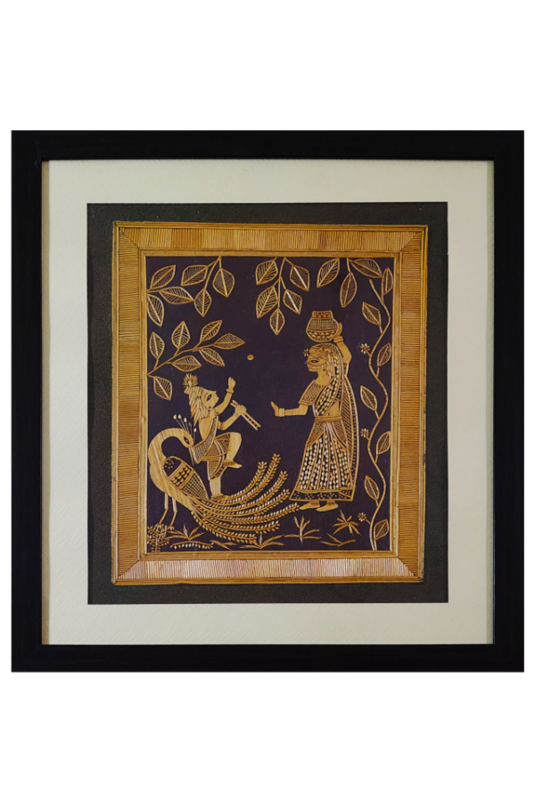 krishna and gwalin with pot on head (11"W,13"H)